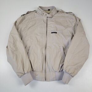 Vintage Members Only Racer Jacket Mens 40 Tan Full Zip Bomber Casual Adult